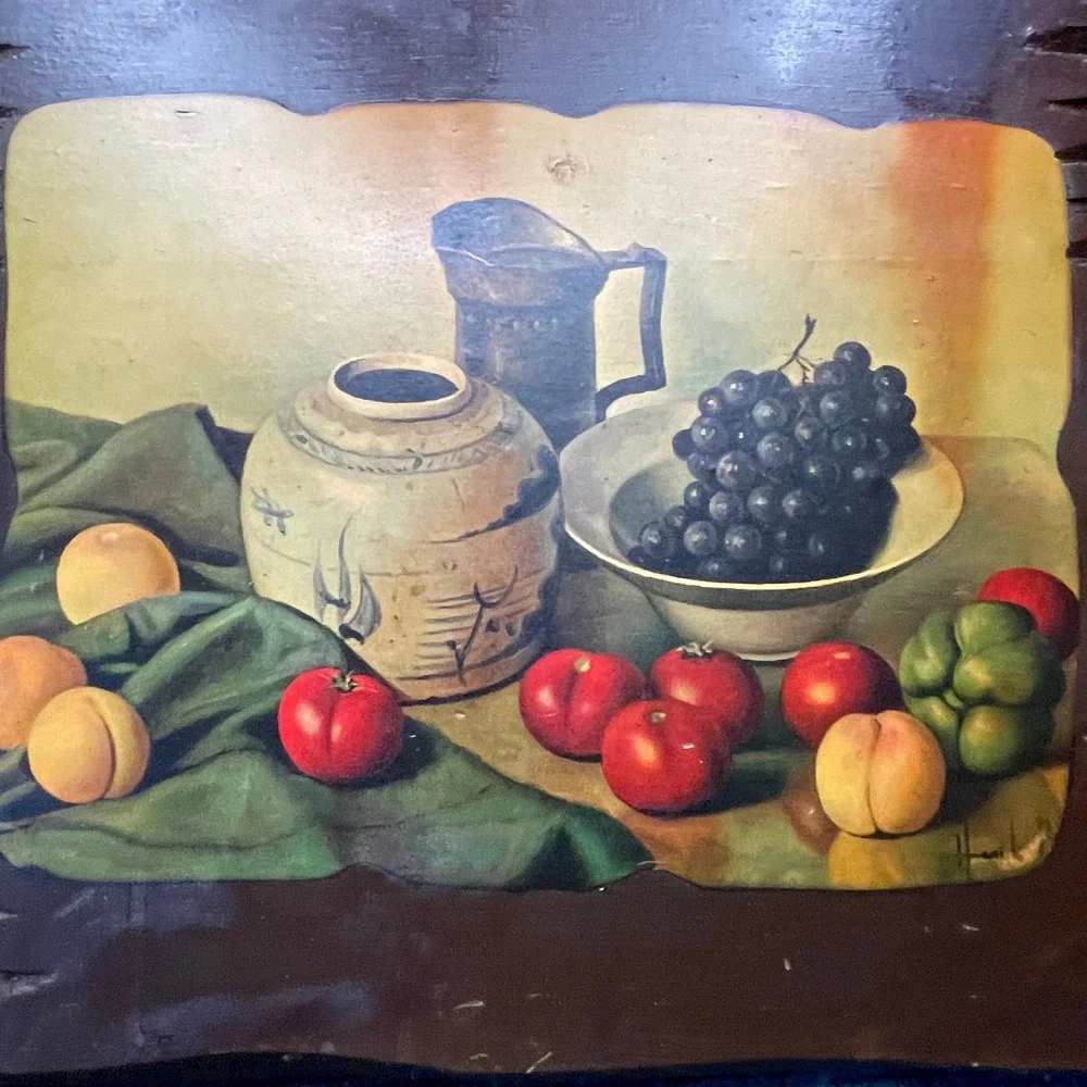 Unbranded Still Life Wood Wall Art 114x12 Rustic Fruit Decoupage Cottagecore
